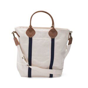 CB STATION Navy/cream 16in Canvas Flight Weekender With Leather Handles